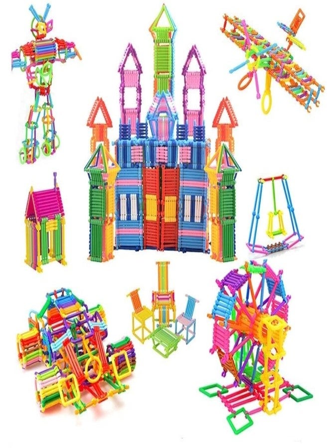 AEXONIZ TOYS ألعاب مكعبات البناء العصوية من AEXONIZ TOYS للأطفال - 200 قطعة من مكعبات البناء العصوية الذكية الملونة والمتشابكة، ألعاب تعليمية للأطفال (لون عشوائي) - Image 1